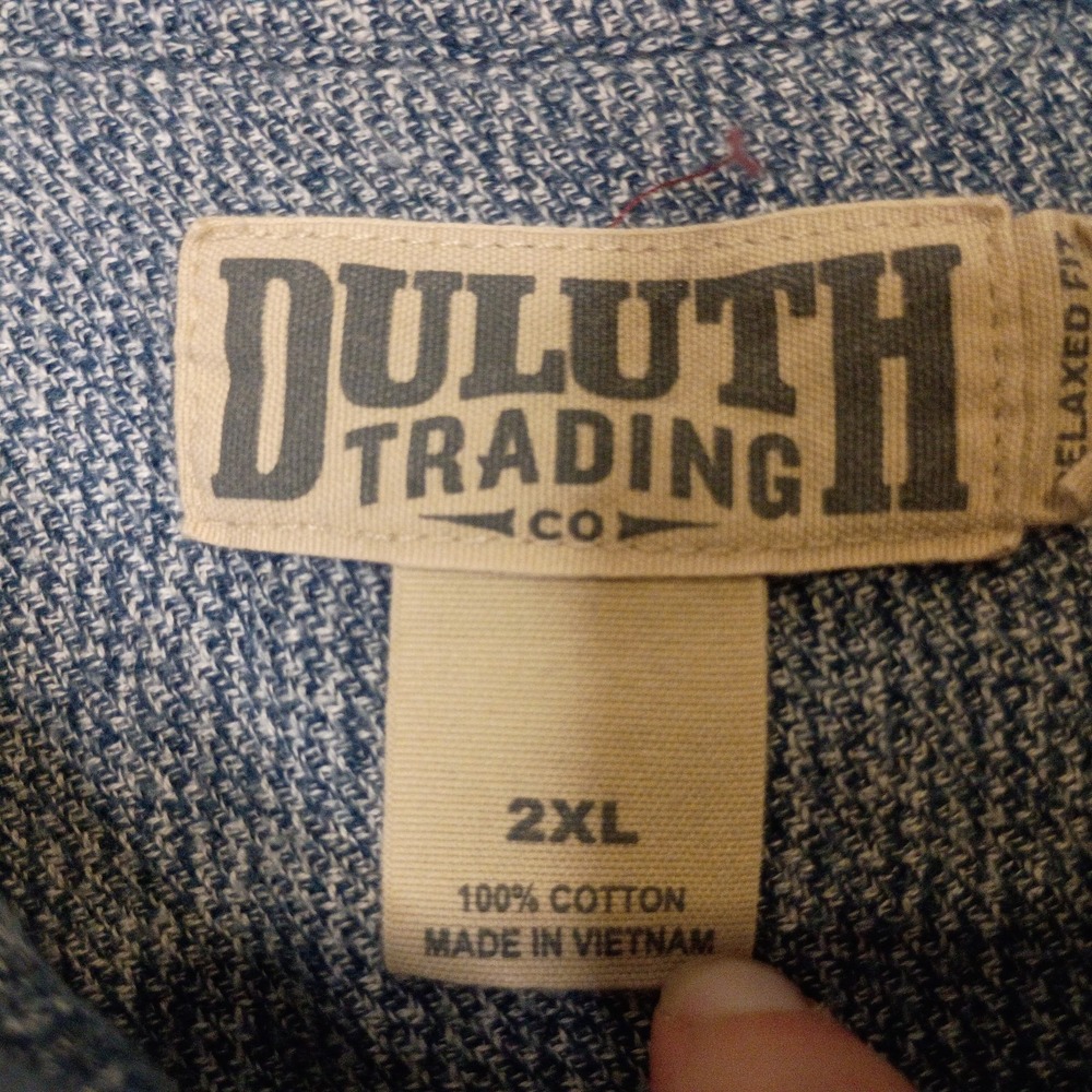Duluth Trading Kennesaw Shirt Mens 2XL Blue Relaxed Fit Long Sleeve Soft Flannel - Picture 3 of 6